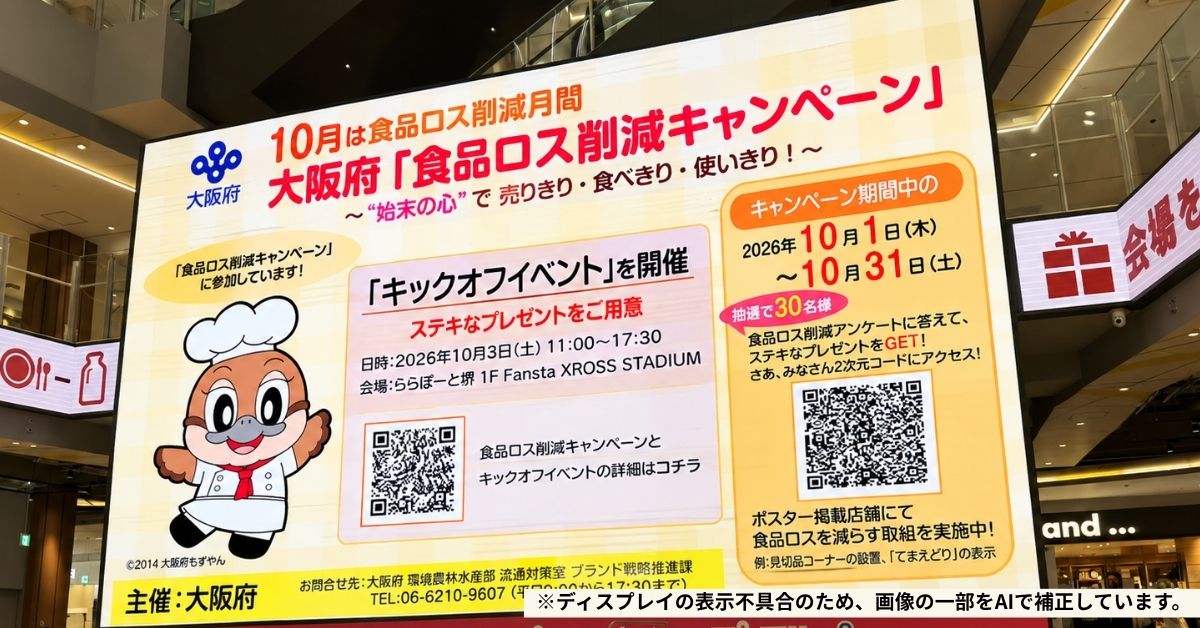 食品ロス削減キャンペーン案内（会場内ディスプレイ）